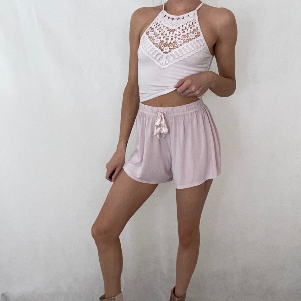 Light pink stretch shorts